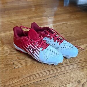 Under Armour Men Red and White Cleats